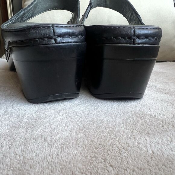 Dansko Solitaire Black Leather Mary Jane Clog Shoe Women 38 US 7.5-8 Casual Boho - Picture 11 of 16